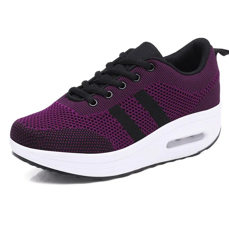 MWY Fashion Women Platform Sneakers Breathable Mesh Casual Shoes Black Walking Trainers Vrouwen Schoenen Vulcanize Shoes
