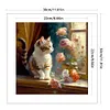 Cats And Flowers On Windowsill- 18CT Stamped Cross Stitch 30*30cm/11.81*11.81in