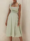 Elasticity Empire Condole Belt Midi Dress