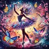 Butterfly Dance Girl-Partial Special Shaped Diamond painting 30*30CM