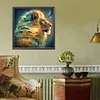 (US Local)Paint By Numbers Kit On Canvas DIY Oil Art Silhouette Lion Picture Decor40x40cm