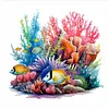 Underwater World - 14CT Stamped Cross Stitch - 40*40cm - Animal