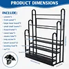 [US Local Warehouse] Fabric Roll Storage Rack 3 Tier Car Window Film Display Rack Adjustable Height Metal Vinyl Roll Storage Stand Detachable Fabric Display Organizer for Leather Rolls/Window Film/Wallpaper