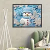 >SALE<5D DIY Partial Special Shaped Drill Diamond Painting Snowman-Blue Decor 40x50cm