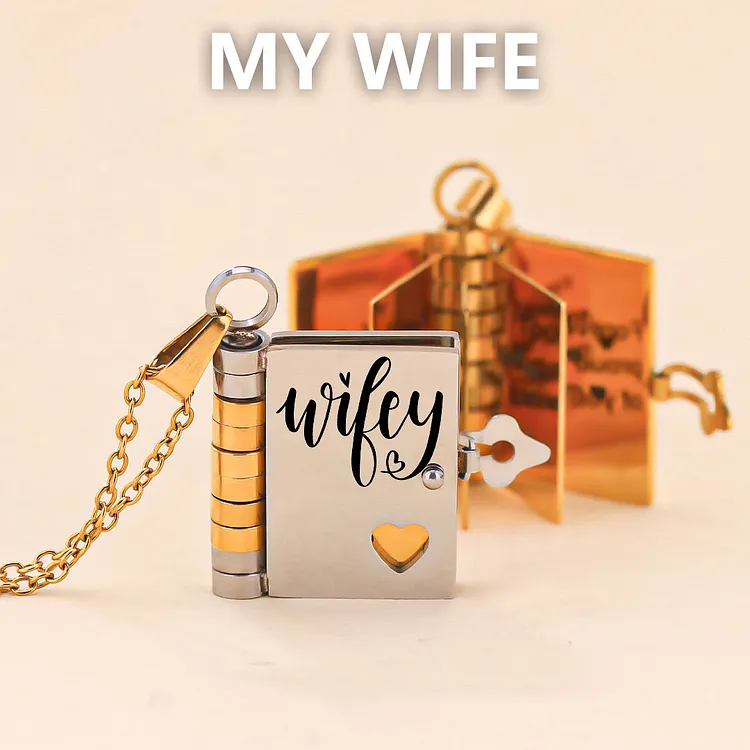 For Wife - I Love You Forever Book Necklace
