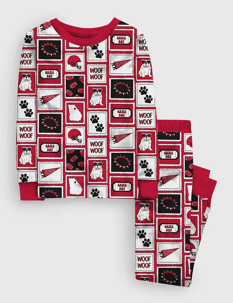 Kid's Georgia Bulldogs Athens Stamps Pajama Set