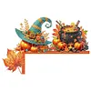 (US Local)Autumn Pumpkin Diamond Art Door Right Angle Sign for Indoor Outdoor Wall