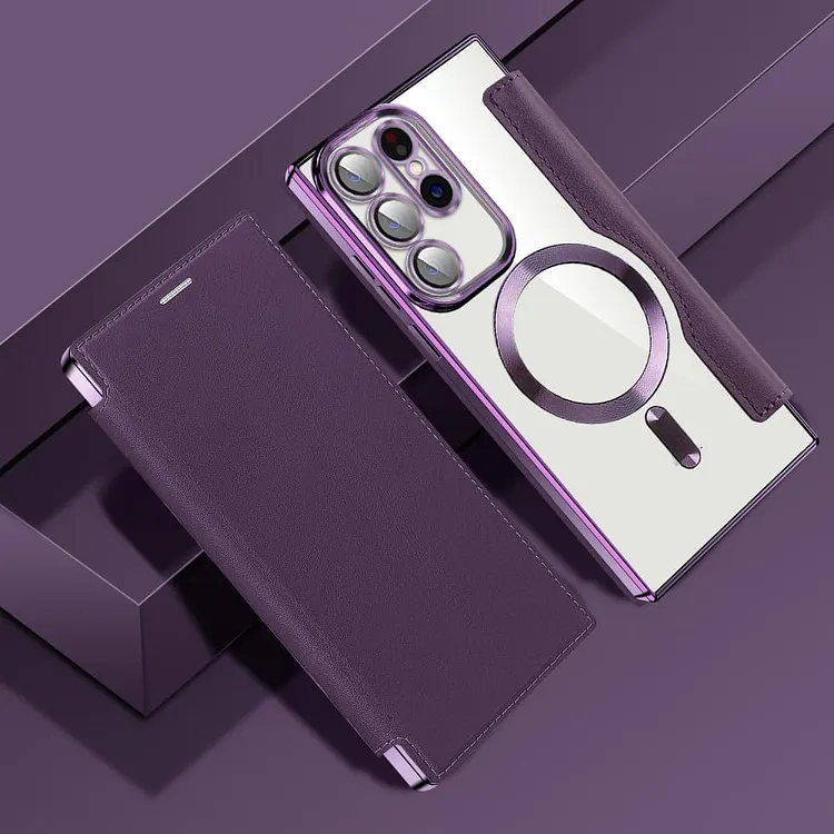 Flip Leather Card Slots Magnetic Phone Case For Samsung