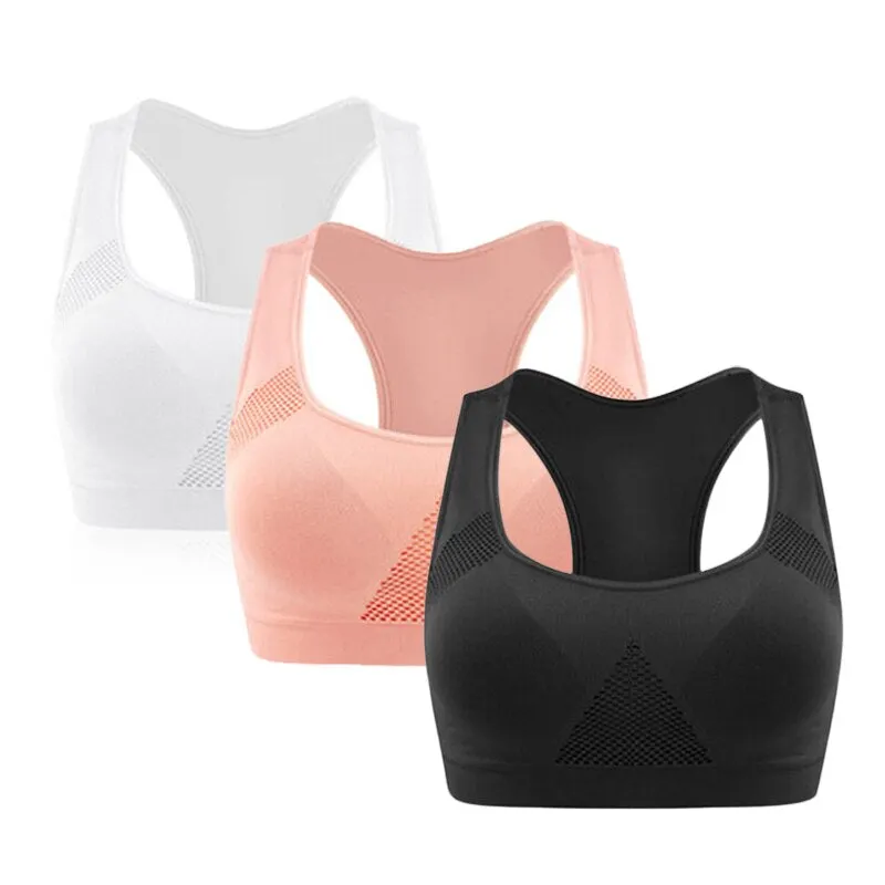 VEAMORS Absorb Sweat Seamless Sports Bras, Women Wirefree Padded Yoga Bra Underwear ,Athletic Vest Fitness Running Tank Tops