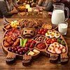 Highland Cow Wooden Charcuterie Board with Compartments for Cheese Meat Snacks