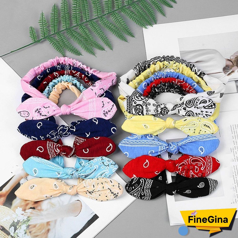 Bohemian Girls Hairband Hair Accessories Print Headbands Vintage Women Headband Cross Top Knot Elastic Hairband Soft Bandanas