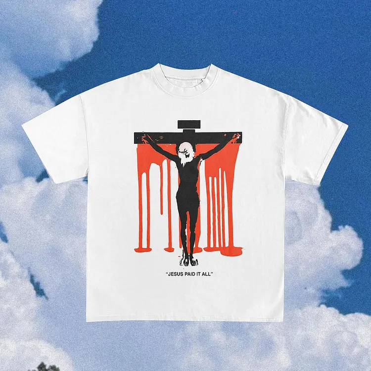 Vintage Jesus Graphic 100% Cotton Short Sleeve T-Shirt