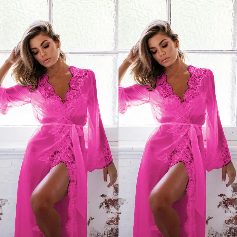 Churchf Explosion Lingerie Hot Four-Color Field Long-Sleeved Lace Dress Sexy Underwear