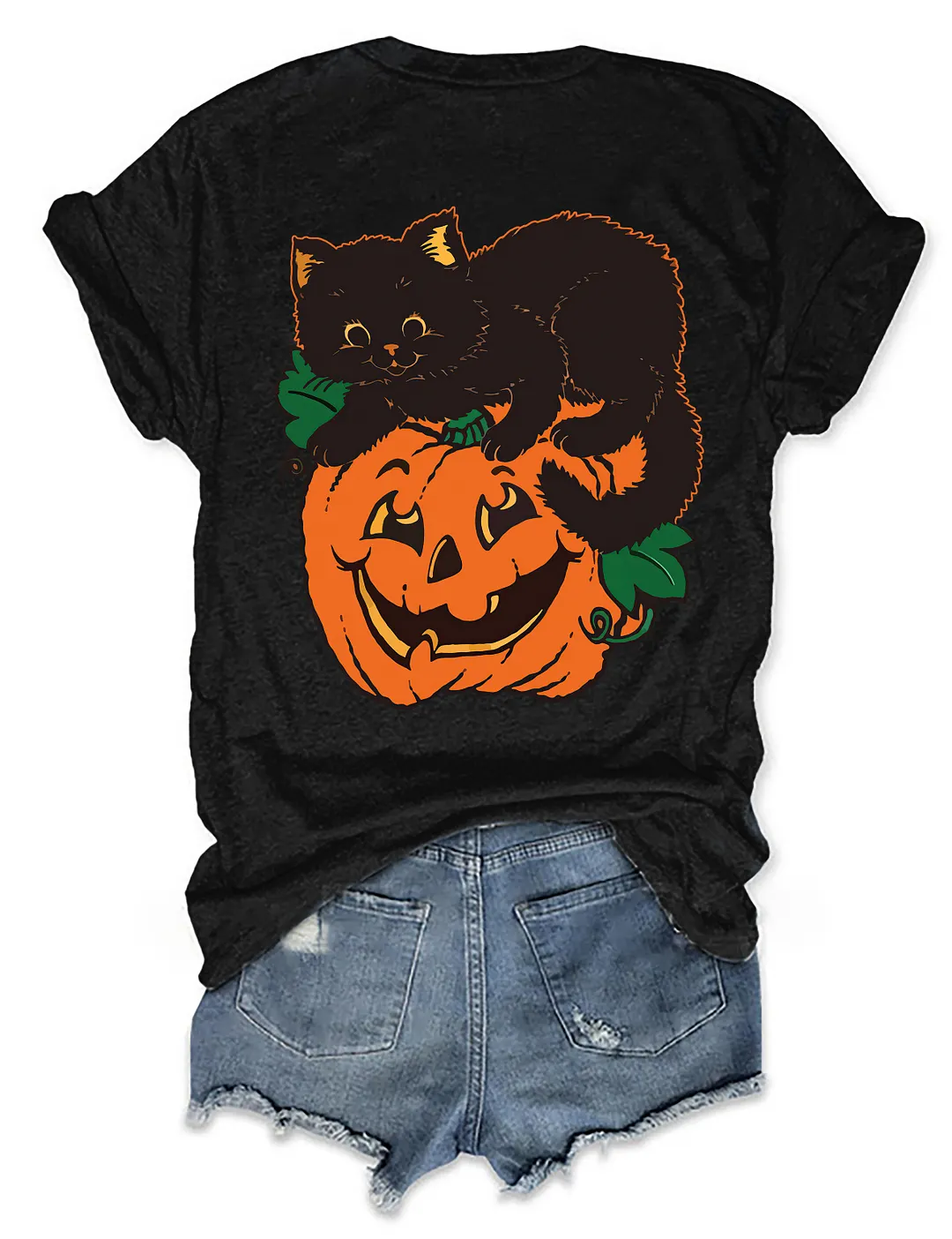 Pumpkin and Black Cats T-shirt