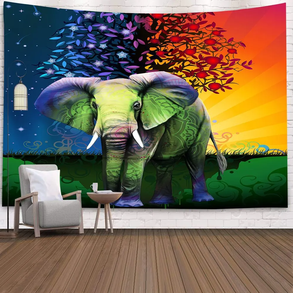 Boho Mandala Tapestry Wall Hanging Witchcraft Wall Cloth Tapestries Elephant Art Psychedelic Hippie Tapestry Macrame Wall Carpet