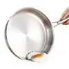 316 Stainless Steel Frying Pan With Lid Household Uncoated Cookware Non-Stick Even-Heating Flat Bottomed Skillet Suitable for Fried Egg Steak