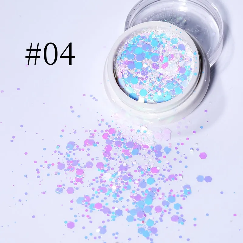 Iridescent 3D Ultrathin Sequins Nail Glitter Flakes Slices Purple White Sparkly DIY Tips Dazzling Paillette Nail Art Decorations