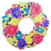 5D DIY Dot Drill Diamond Painting Flower Wreath Kit with Chain Art Pendant Kit