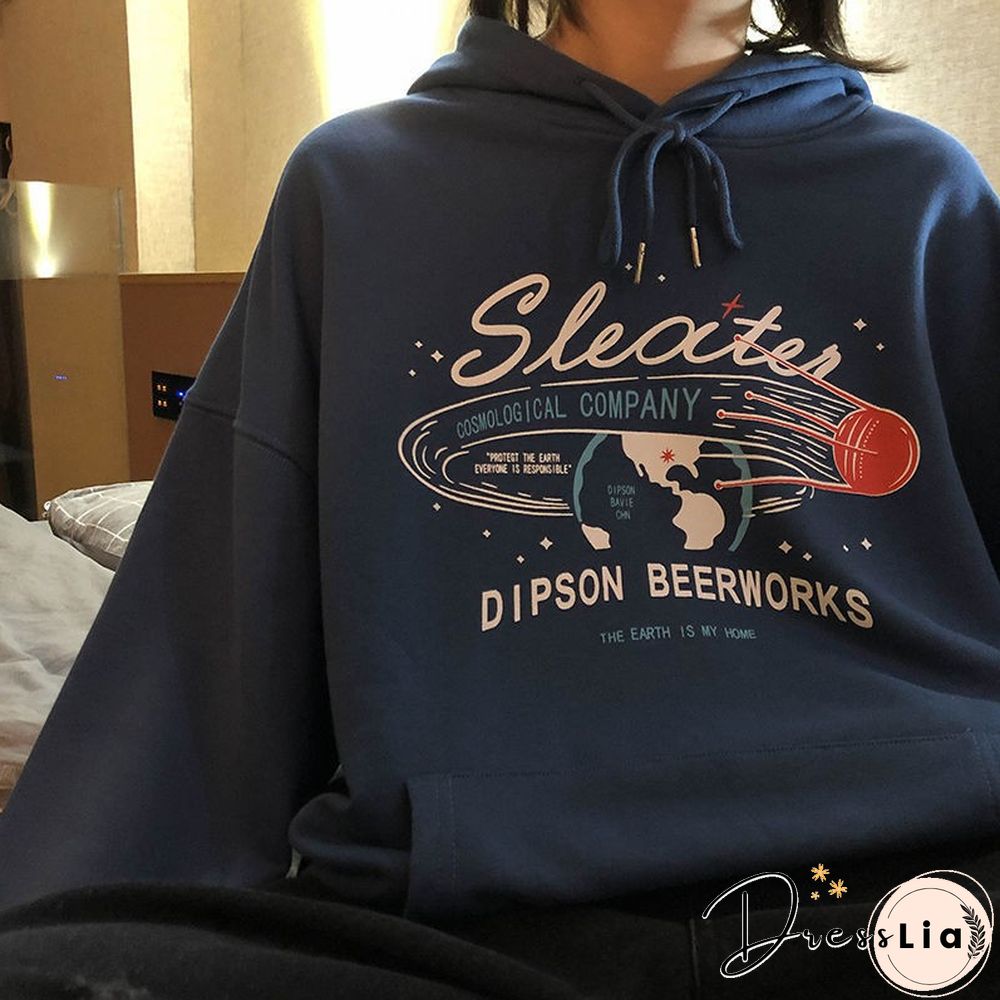 Harajuku Letter Print Hoodies Sweatshirt Spring Autumn Vintage Clothes for Women Korean Style Loose Streetwear Female Pullover
