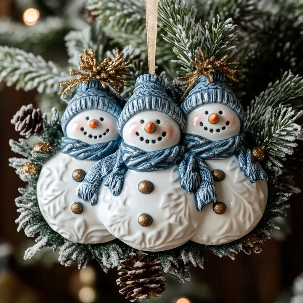 Merry Snowman WN1510070CL Personalized Christmas Ornament