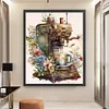 >SALE<Full Embroidery Cotton Thread 11CT Print Floral Coffee Maker Cross Stitch50x60cm