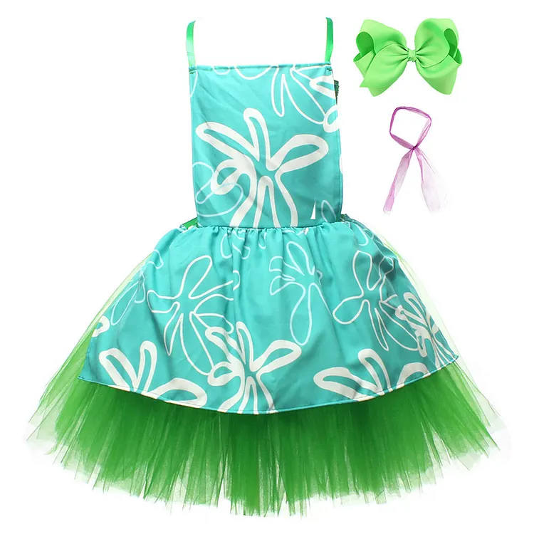 Kids Children Inside Out 2 (2024) Disgust Green Tutu Dress Outfits Cosplay Costume Halloween Carnival Suit