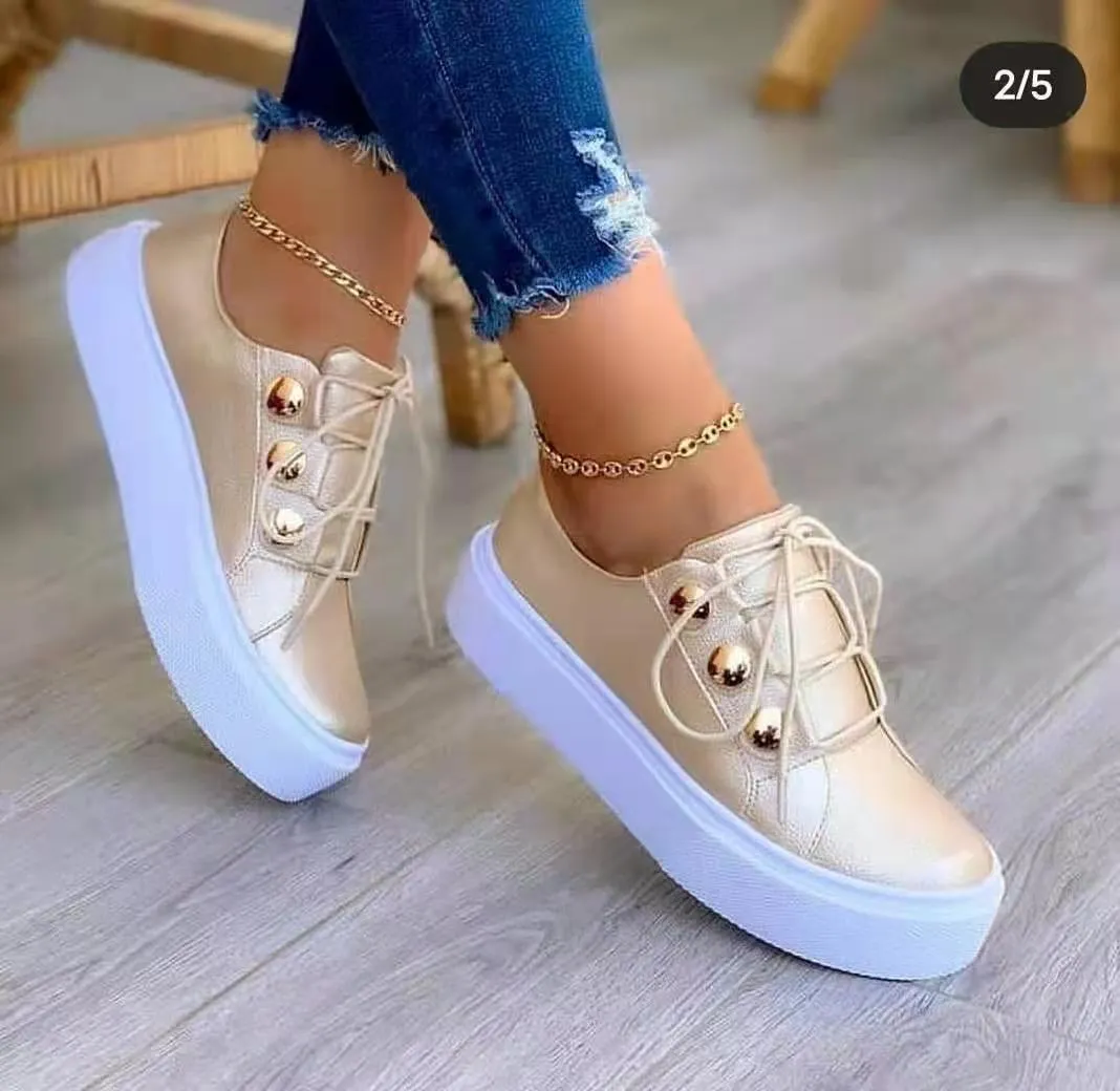 Shoes Women Sneakers White Round Head Platform Causal  Sports Student Cute Pink Girl Lolita Fashion Flats 2021 Spring