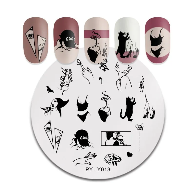 PICT YOU Nail Stamping Plates Snow Winter Nail Art Stamp Template idea nail Image Plate Stainless Steel Stencil Tools-Nail Inspo