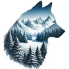 Wolf Landscape-Full Round Diamond Painting 