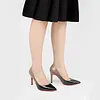Women's 90mm Middle Heels Pointy Toe Red Bottom Pumps Gradient Color Patent