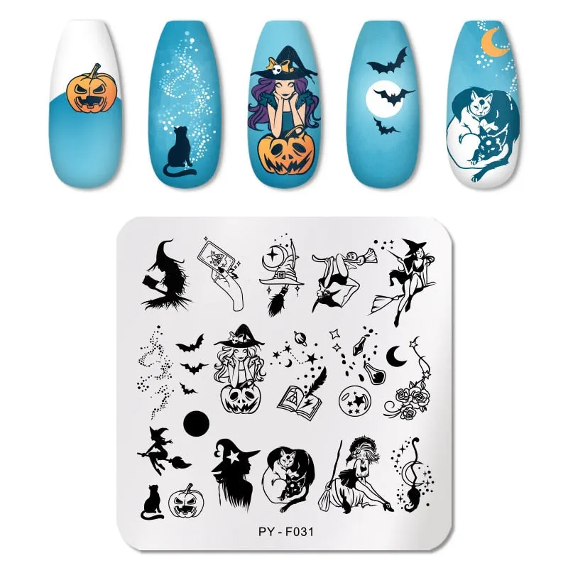 PICT YOU Christmas Nail Stamping Plates Snowflake Festival Pattern Nail Art Image Plates Nail Printing Stencil Templates-Nail Inspo
