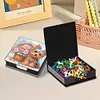 PU Dog Flower Diamond Painting Notecard Box with 160 Sheets of Paper
