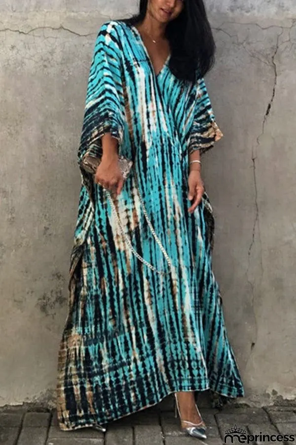 Live Freely Tie Dye Boho Loose Cover-up Dress