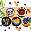 8PCS DIY Acrylic Round Diamond Painting Coasters Kits (Rainbow Symbol)