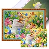 Teacup Rabbit Flowers-9CT Stamped Cross Stitch 80*60cm(Big Size)