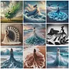 (Multi-Style) Beach Dress Girl-11CT Stamped Cross Stitch 40*40cm/15.75*15.75in