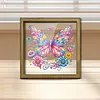 Diamond Painting Wooden Double-Sided Colorful Butterfly Ornaments Kit with Photo Frame Desktop