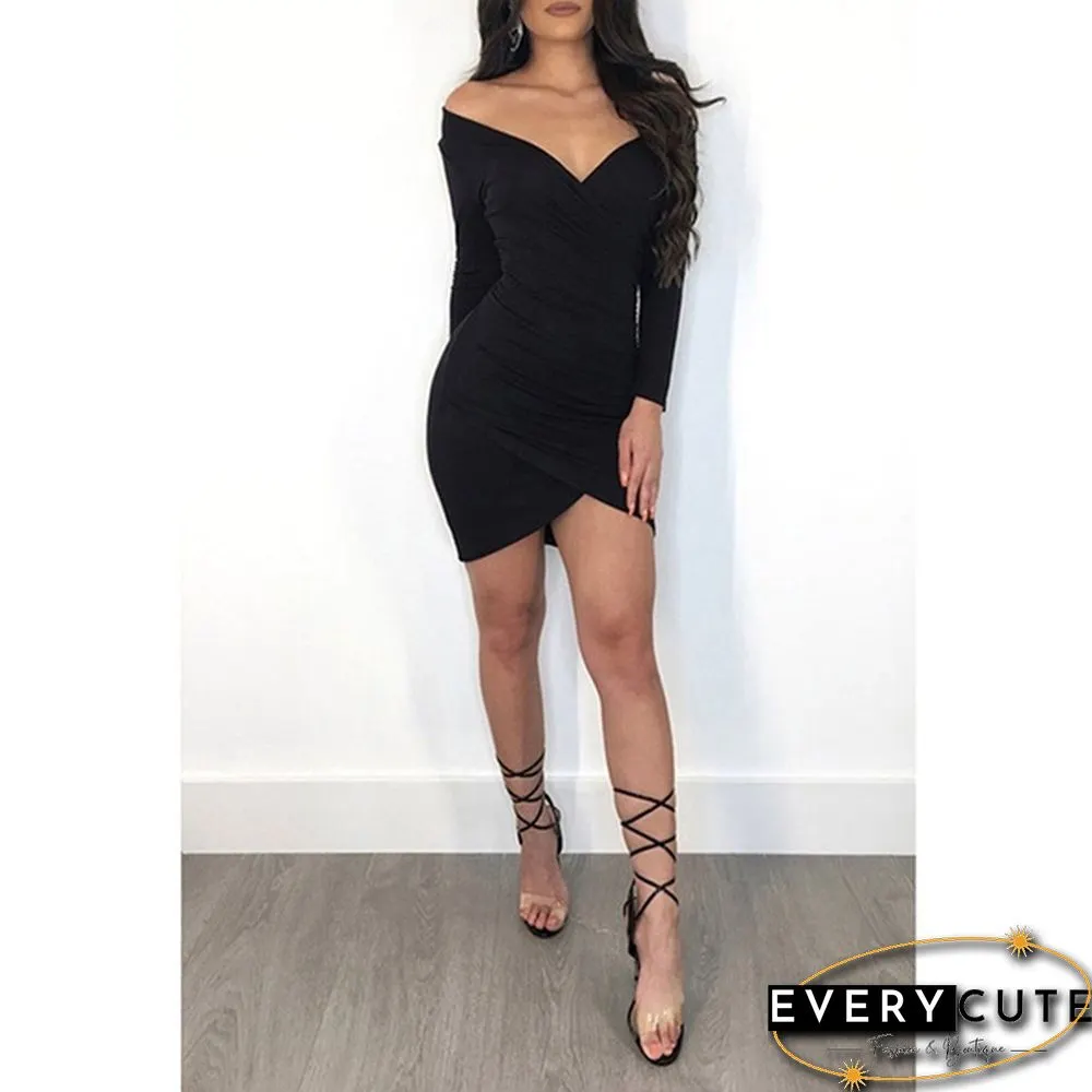 Women Fashion Spring Autumn Commuter Dress Slim Long Sleeved Dress