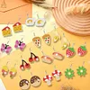 12 Pairs Diamond Painting Earrings DIY Diamond Art Earrings for Adults (D)