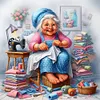 Happy Old Lady - 11CT Stamped Cross Stitch - 45*45cm