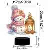 (US Local)Acrylic Double Sided Xmas Snowman 5D Diamond Painting Night Light for Tabletop