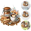 (US Local)Acrylic Special Shape Coffee 5D DIY Diamond Painting Dots Pendant for Window
