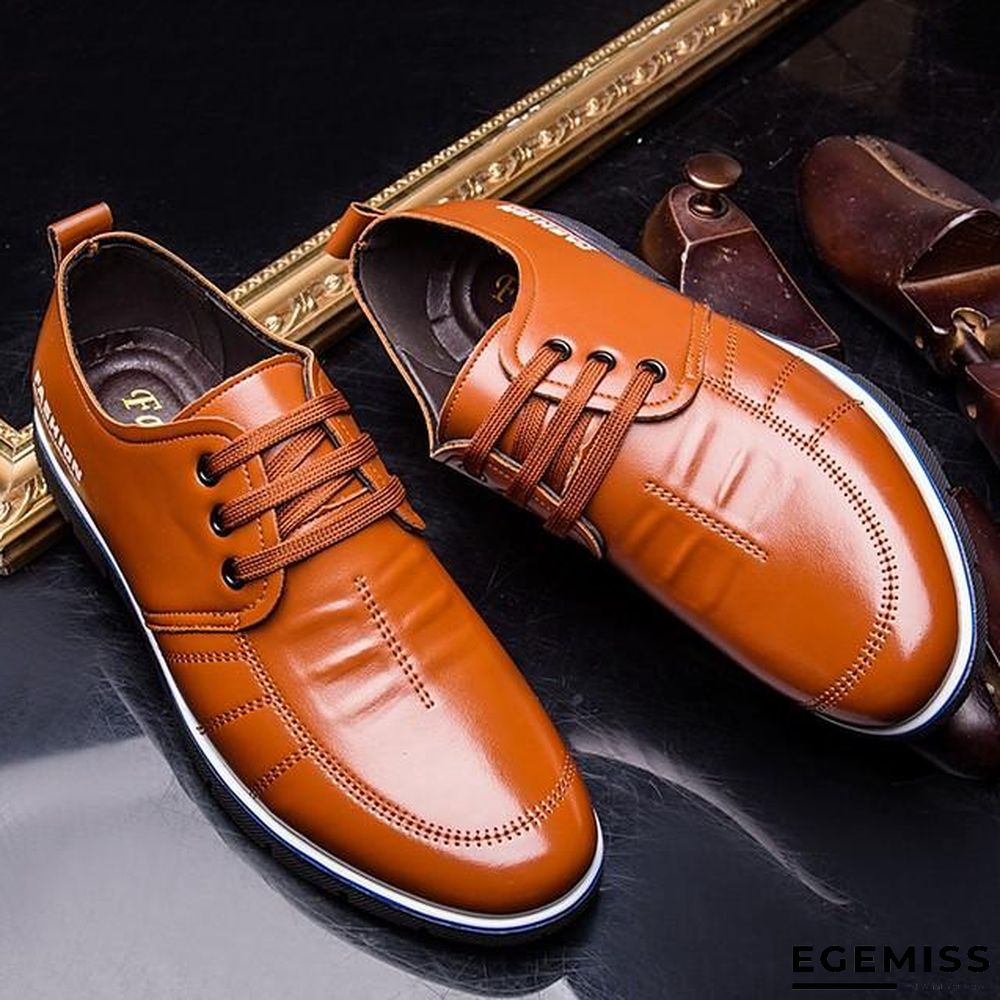 Men's Derby Shoes Fall / Winter Casual Daily Oxfords Microfiber Non-slipping Wear Proof Blue / Brown / Black Slogan | EGEMISS