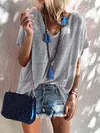 Loose Solid Color Short Sleeves T-Shirts Tops