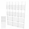 [US Local Warehouse] 18 Slot Acrylic Brochure Pamphlet Holder Wall Mount 6 Magazine 12 Pamphlet Pockets Wall Pocket Organizer 10/5inches Trifold Brochure Holder for Flyer Literature Menu Advertise