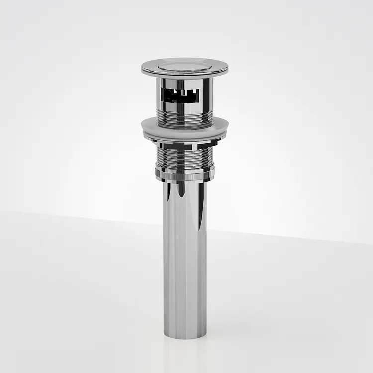 EVERSTEIN Push Button Bathroom Sink Drain with Overflow Chrome 