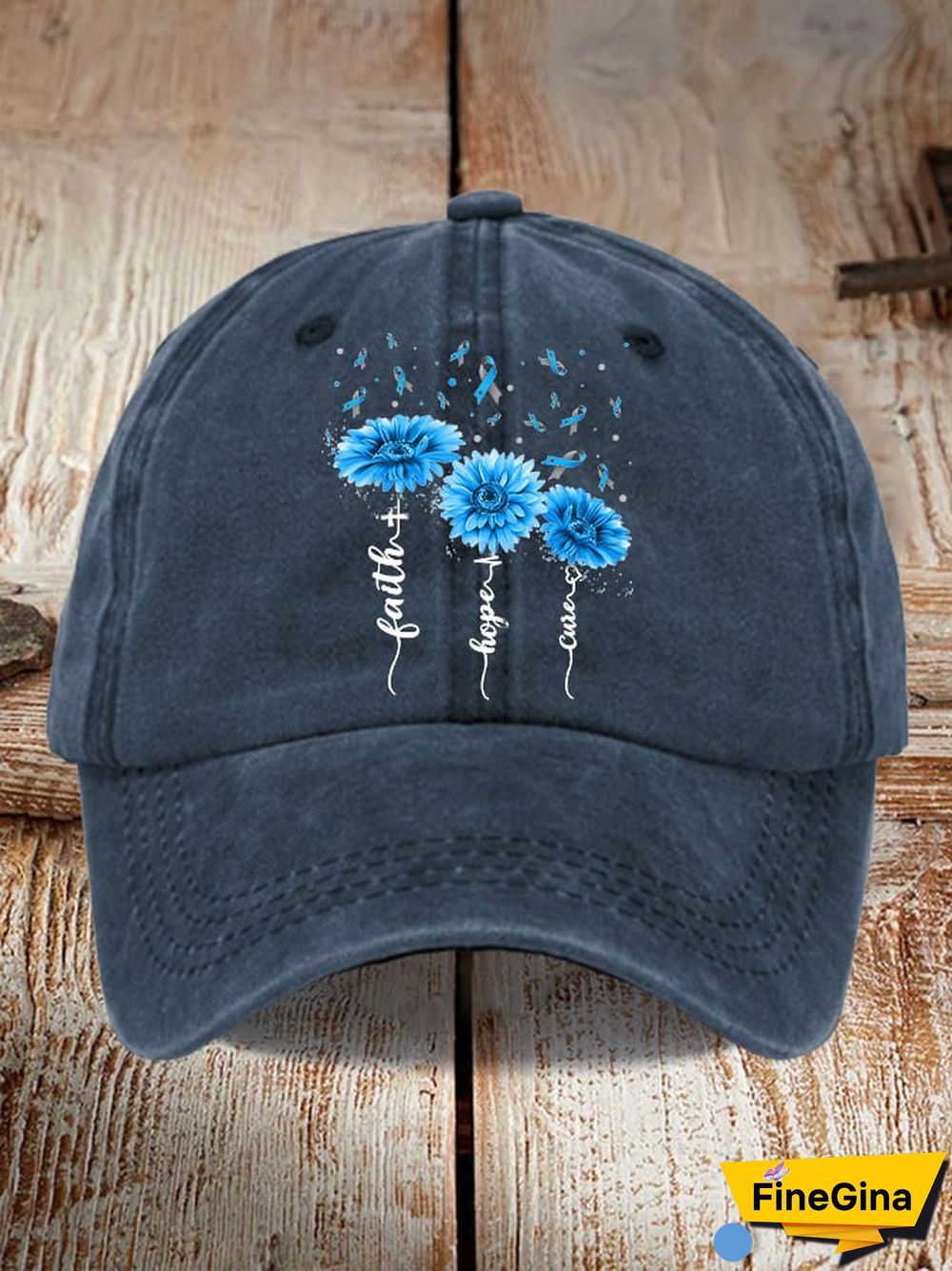 Faith Hope Cure Diabetes Awareness Print Hat