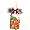 DIY Diamond Painting Christmas  Wooden Christmas Charms Decorations Santa Pendant Kits