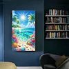 Diamond Painting-DIY Full Round Drill Coconut Tree Shells Beach(70*40 CM)