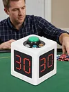 4 Sides Cube Timer with 1.4in Display Digital Countdown Stopwatch Timer 5-Level Brightness No Battery for Poker Casino Chess Tournament